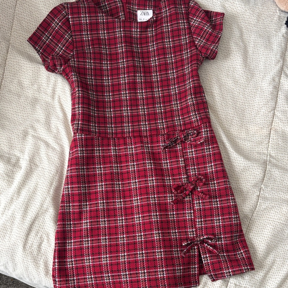 Zara Kids Red Checkered Dress